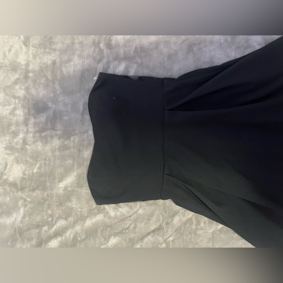 Black Flowy Strapless High & Low Mini Dress - Picture 2 of 5